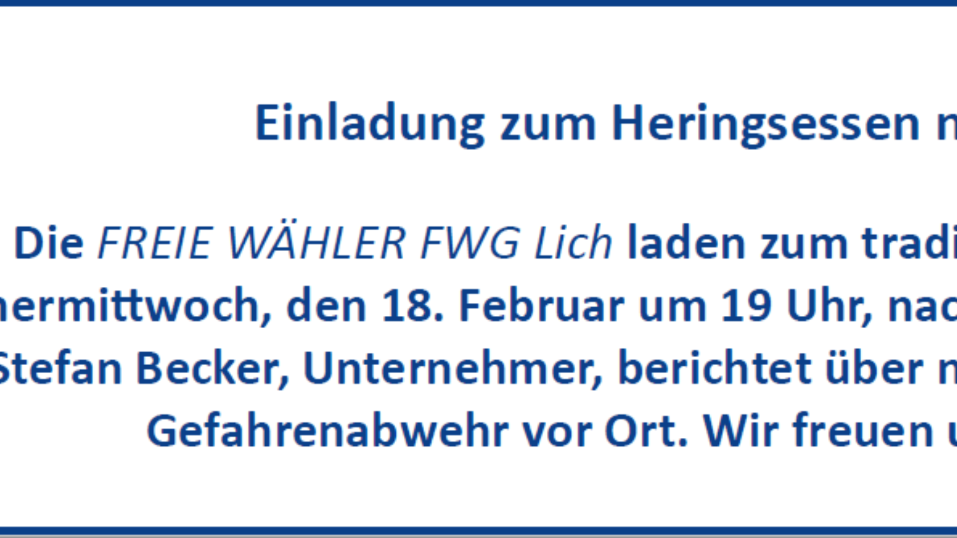 Einladung zum Heringsessen