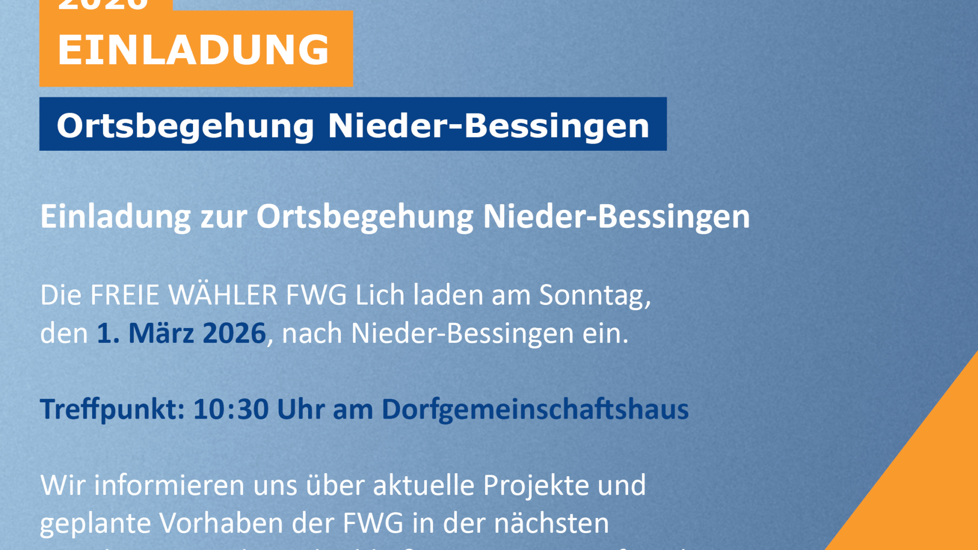 Ortsbegehung Nieder Bessingen 2026