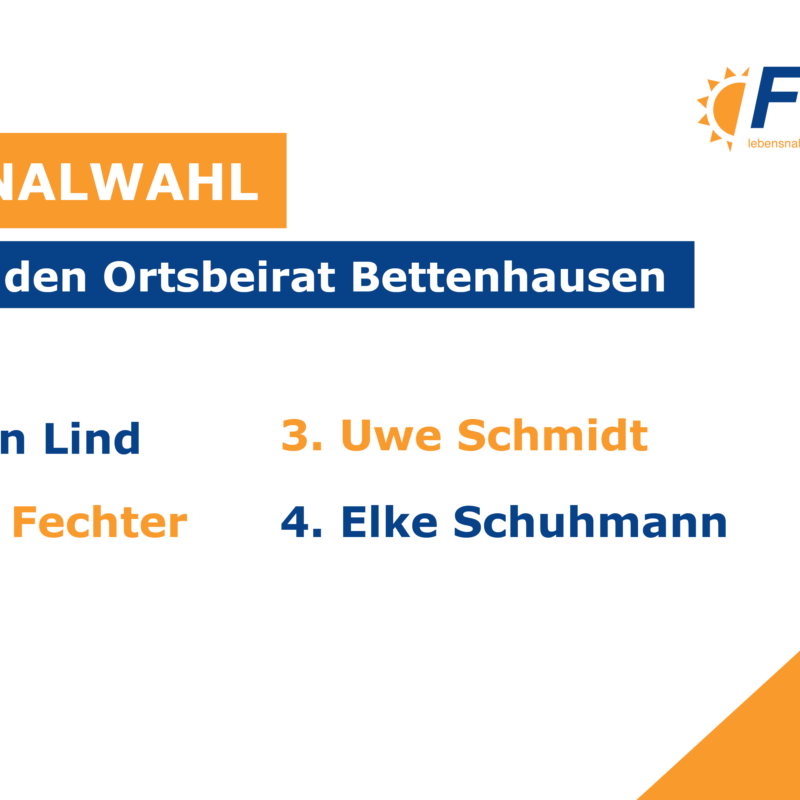 Liste der FWG Lich für den Ortsbeirat Bettenhausen für die Kommunalwahl 2026