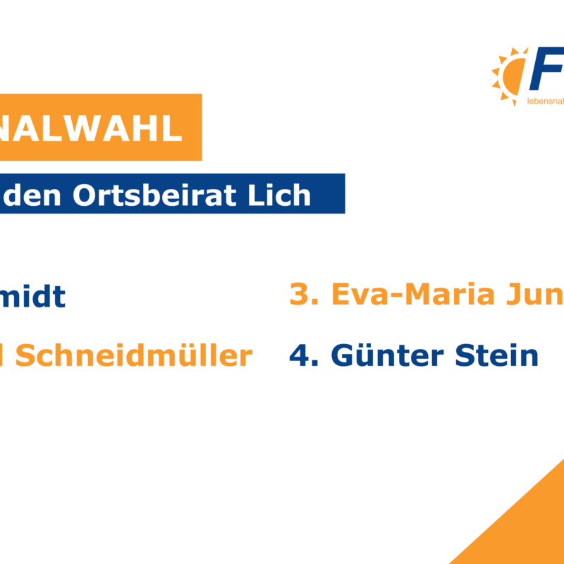 Liste der FWG Lich für den Ortsbeirat Lich für die Kommunalwahl 2026