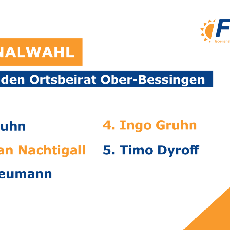 Liste der FWG Lich für den Ortsbeirat Ober-Bessingen für die Kommunalwahl 2026