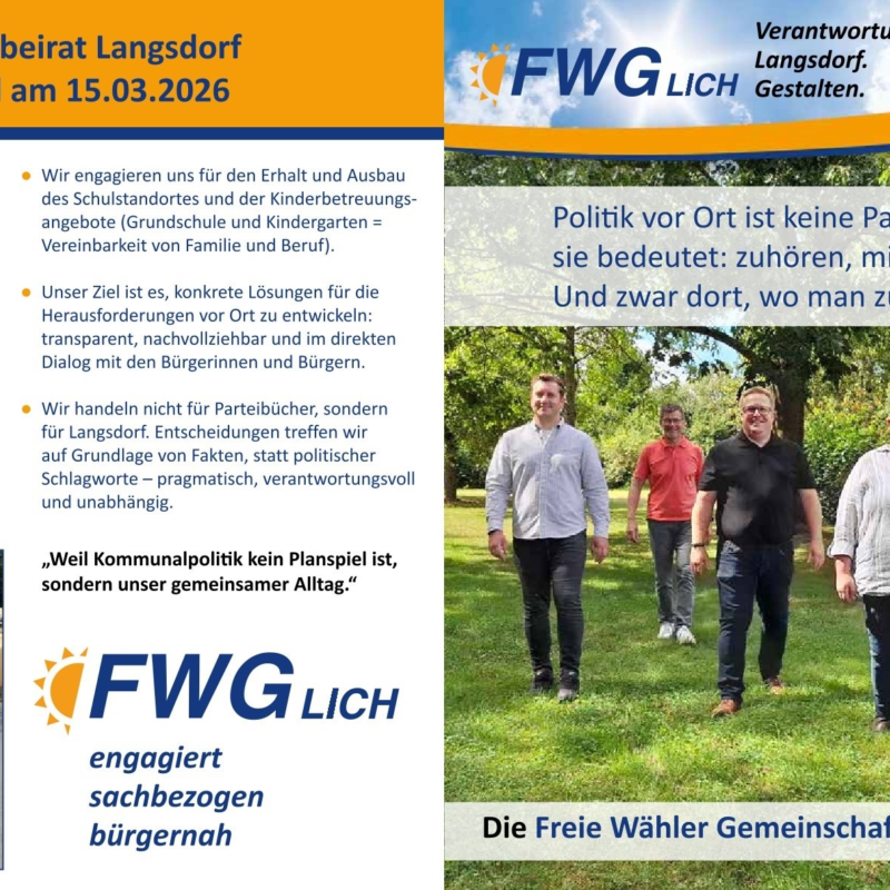 Langsdorf gestalten. Zukunft bewegen. Gemeinsam stark.