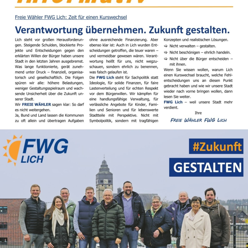 Gemeinsam für Lich – Informativ. Engagiert. Unabhängig.