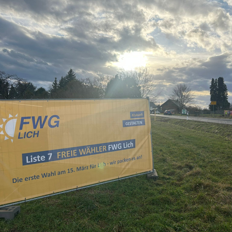 Plakatkampagne FWG Lich zur Kommunalwahl 2026