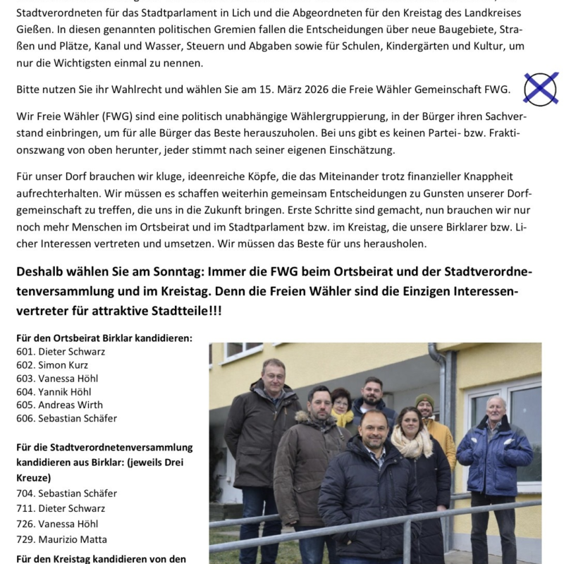 FWG Lich – Ortsverband Birklar