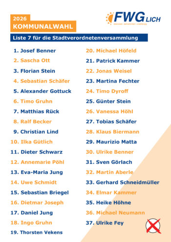 Unsere Kandidatinnen und Kandidaten – FWG Lich zur Kommunalwahl 2026