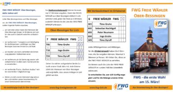 Gemeinsam für Ober-Bessingen und Lich – Ihre Stimme zählt am 15.03.2026!
