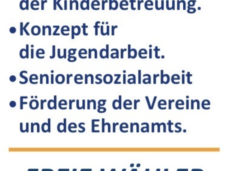 Kinderbetreuung, Jugendarbeit, Seniorensozialarbeit, Vereine, Ehrenamt