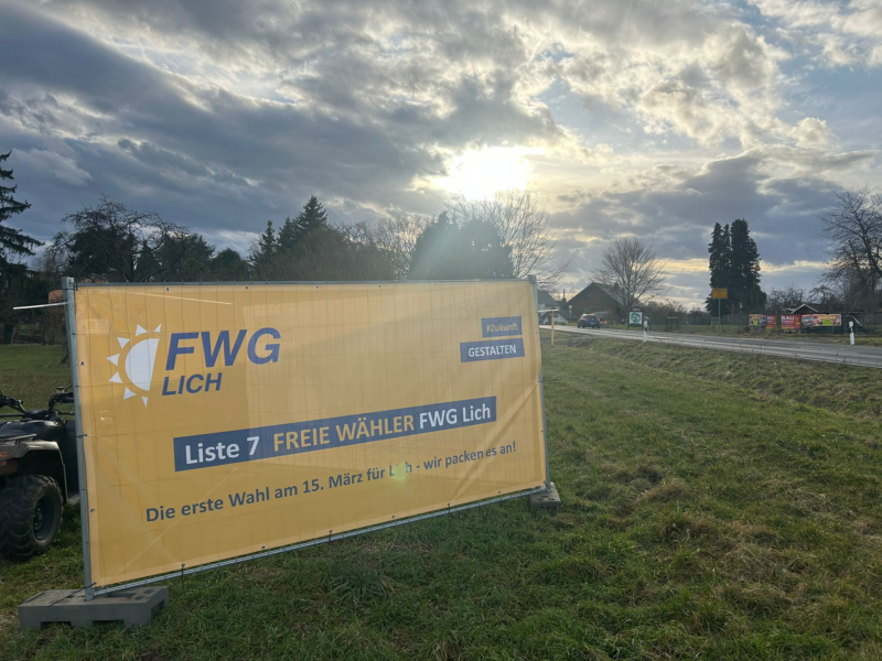 Plakatkampagne FWG Lich zur Kommunalwahl 2026