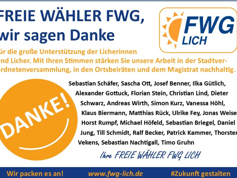 Danke für Ihr Vertrauen – Gemeinsam für Lich